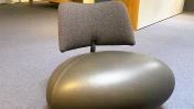 Fauteuil Pallone cuir et tissu