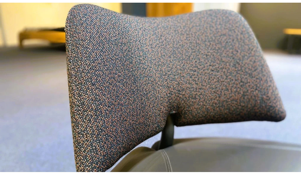 Fauteuil Pallone cuir et tissu
