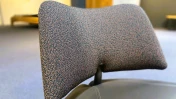 Fauteuil Pallone cuir et tissu