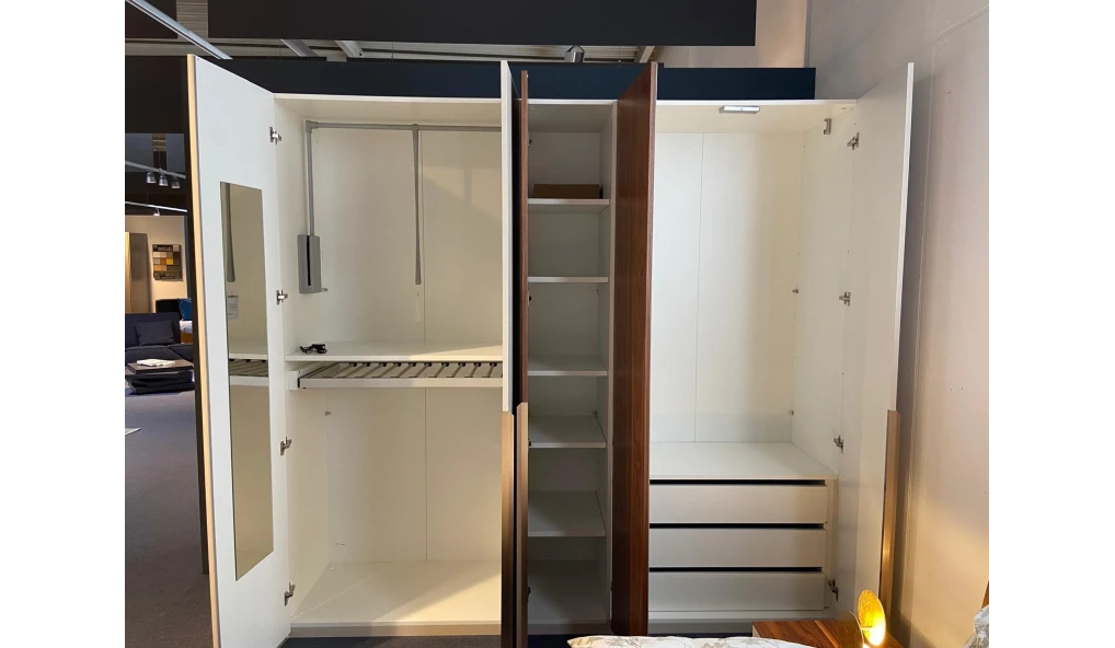 Armoire 5 portes Luna noyer et blanc