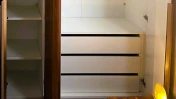 Armoire 5 portes Luna noyer et blanc